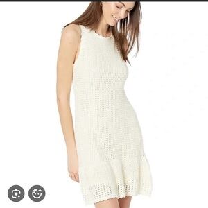 BB Dakota Ivory Sleeveless Crochet Mini Dress